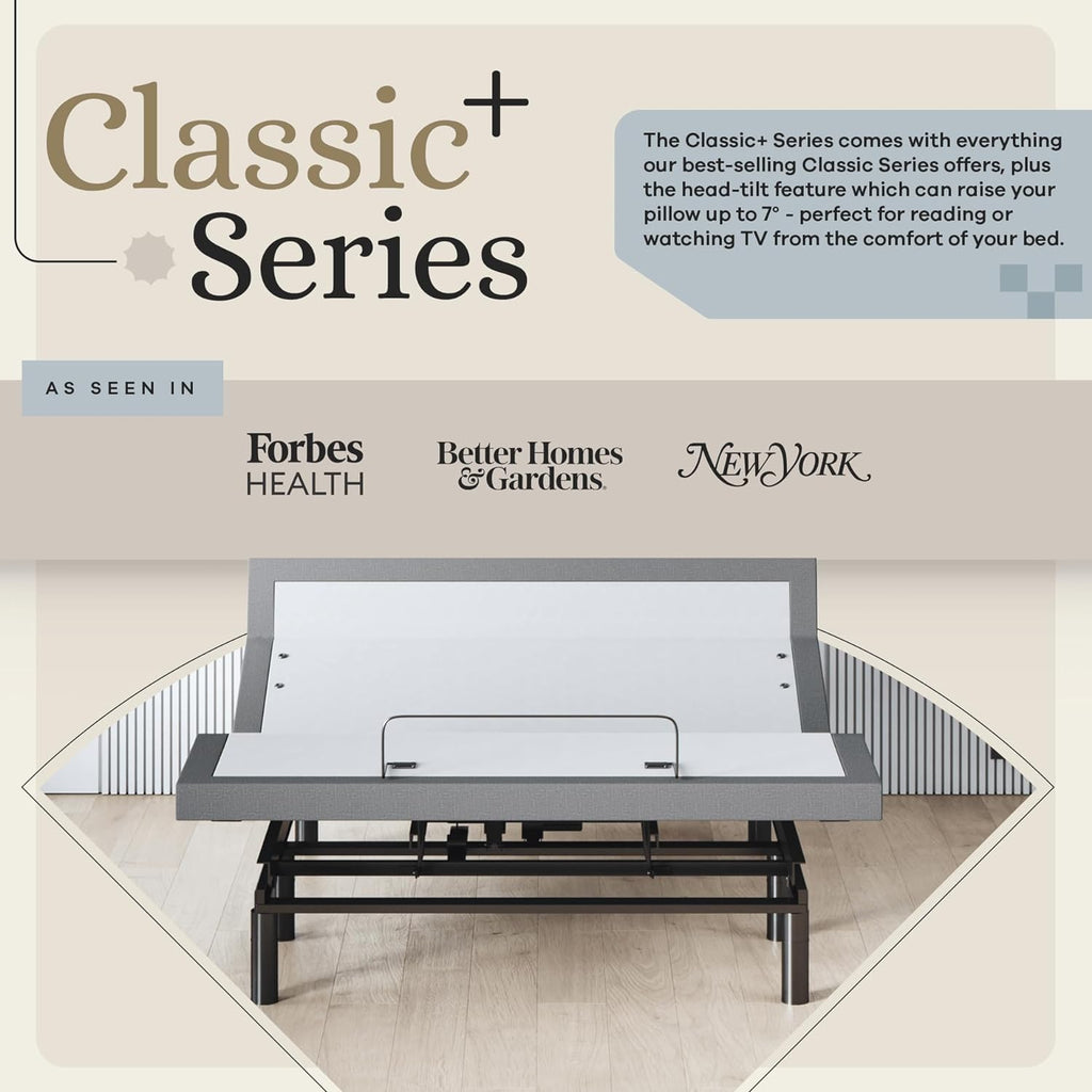 Harmony Adjustable Bed Base, Head and Foot Lift, Massage, Under-Bed Lights, USB, Memory, Zero Gravity Smart Frame - Full